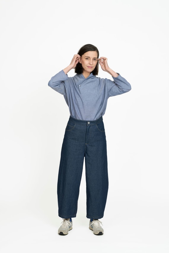 KAAVA BARREL-LEG TROUSERS valkoinen